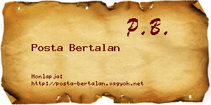 Posta Bertalan névjegykártya